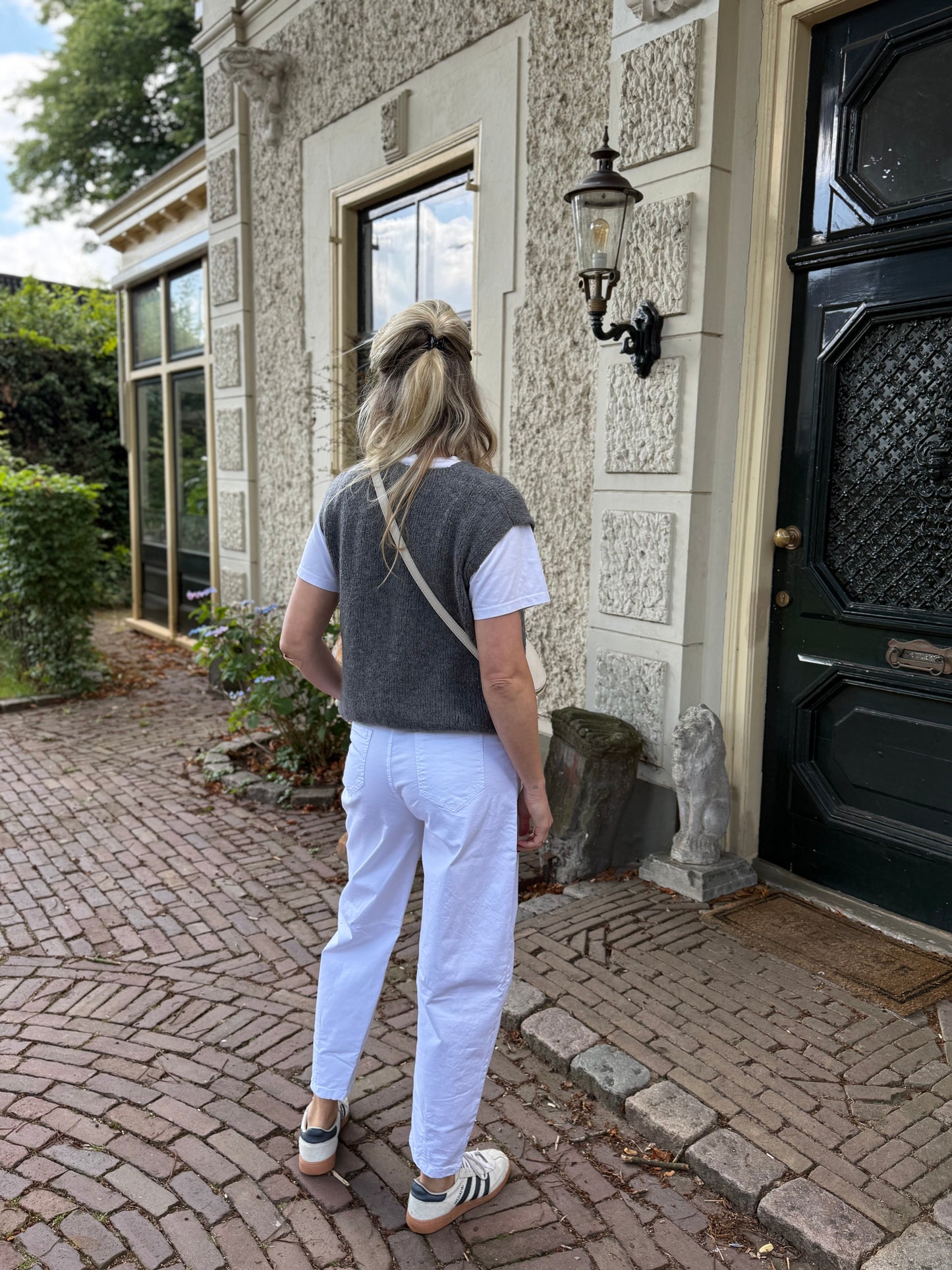 Barrel jeans wit