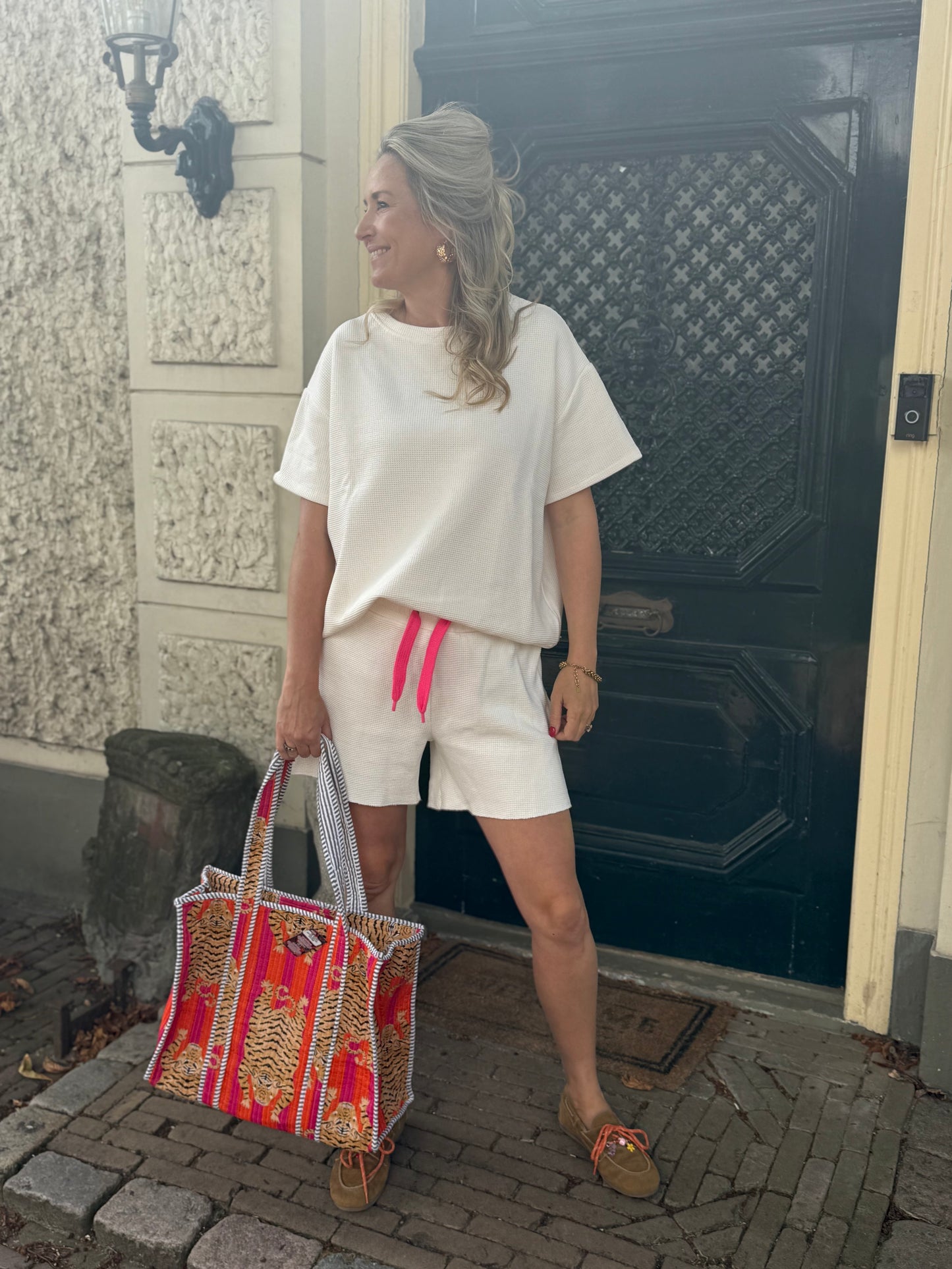 Setje jogging wit one size oversized shirt en short