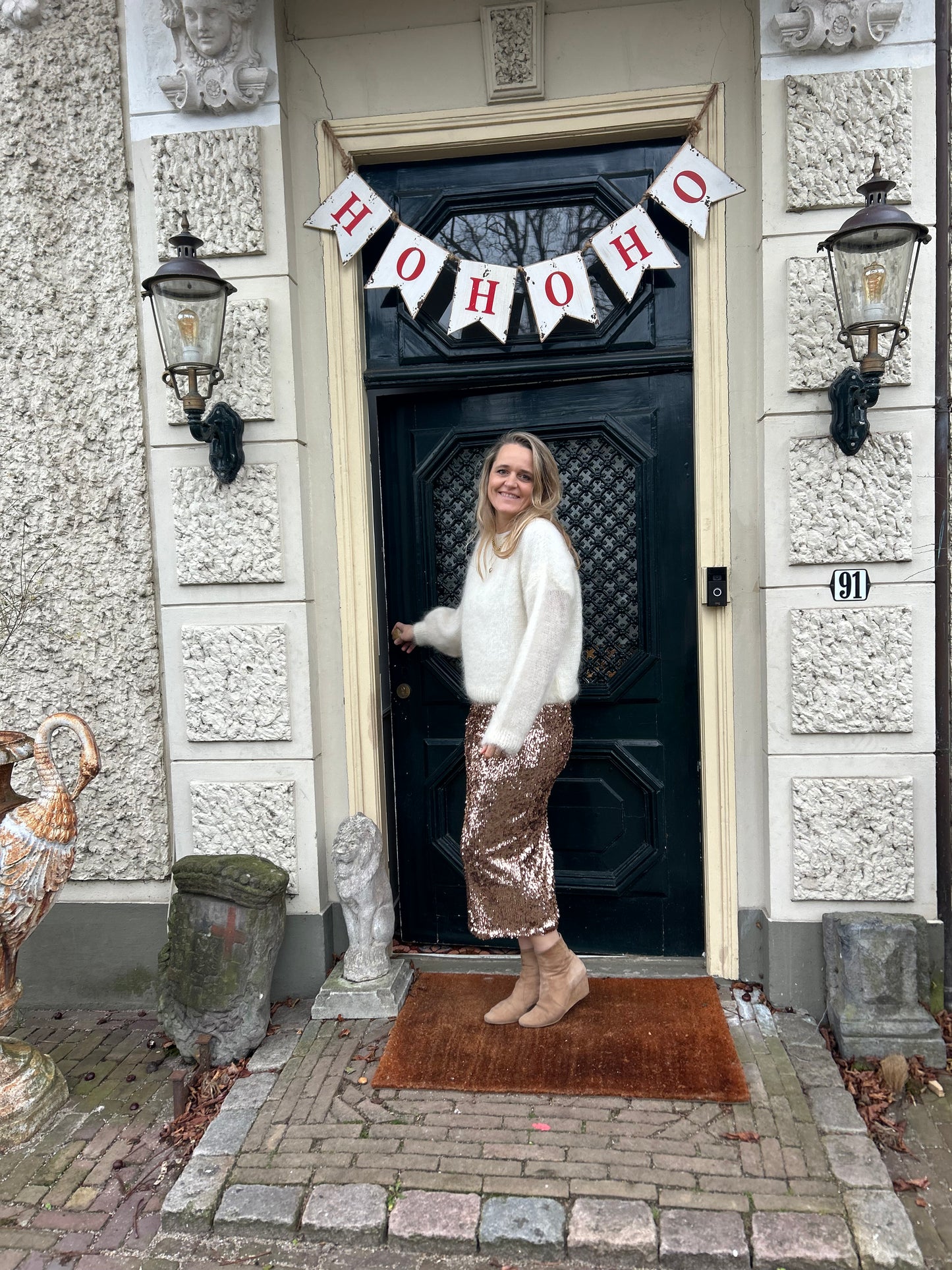 Rok rosé pailletten