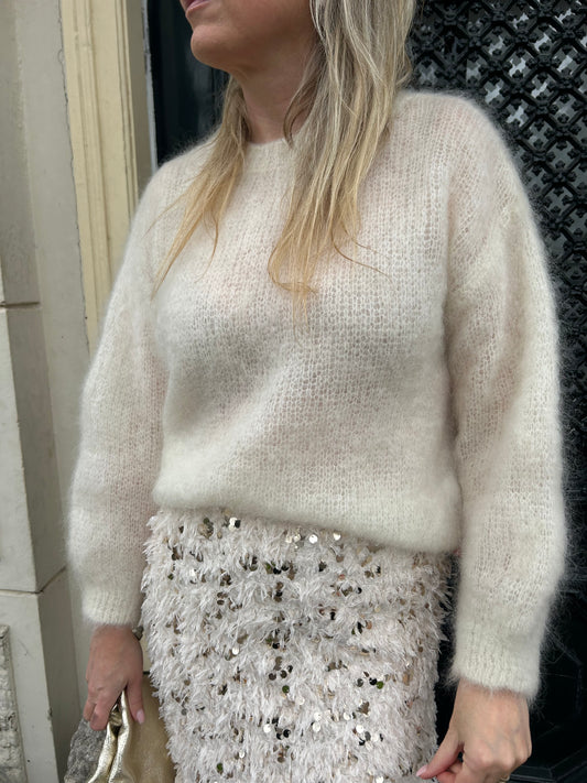 Mohair knit ecru