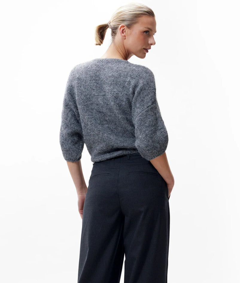 Knit vest grijs korte mouw