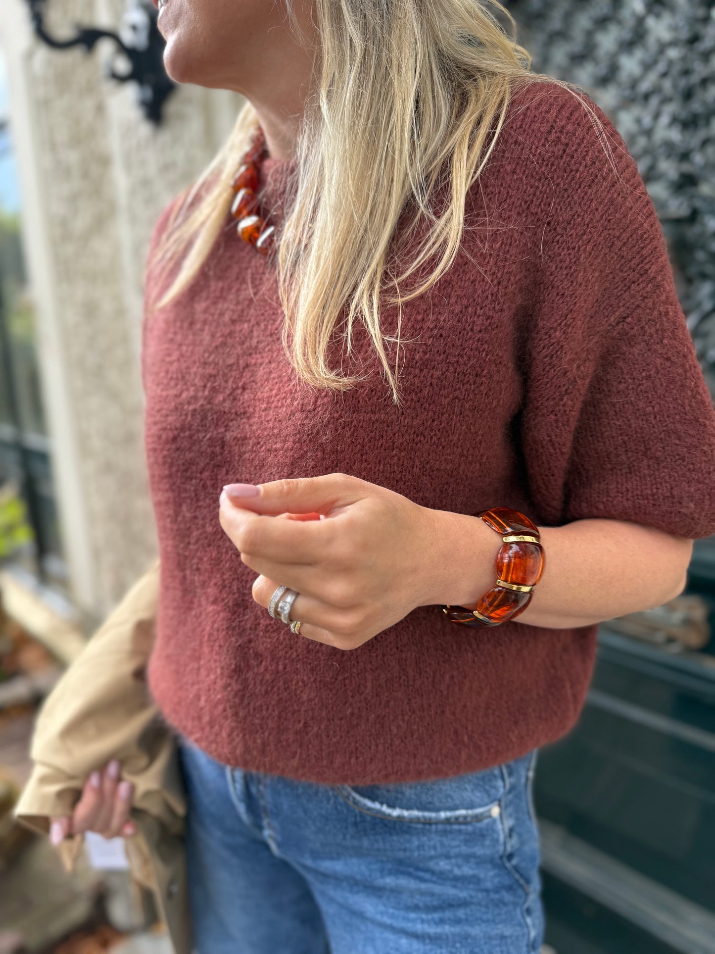 Knit Brown mix mohair