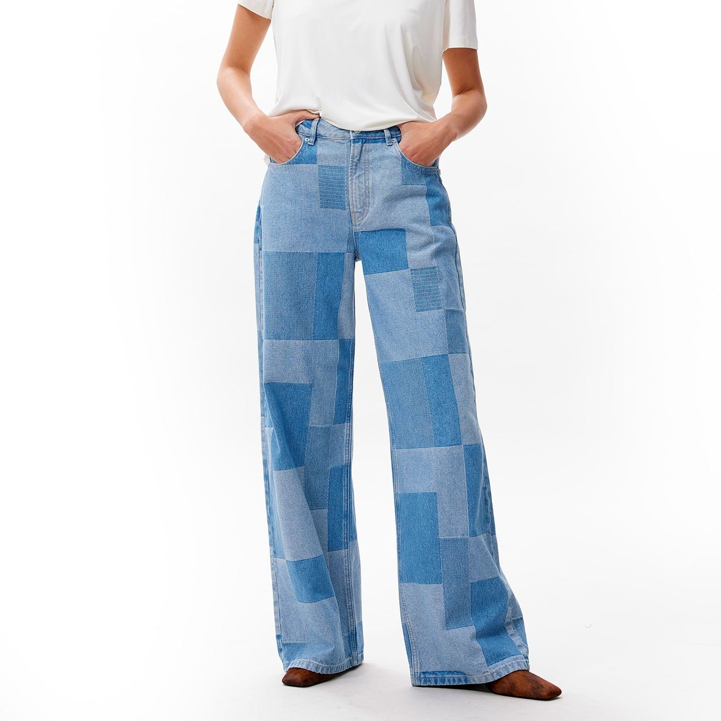 Loose fit jeans patchwork