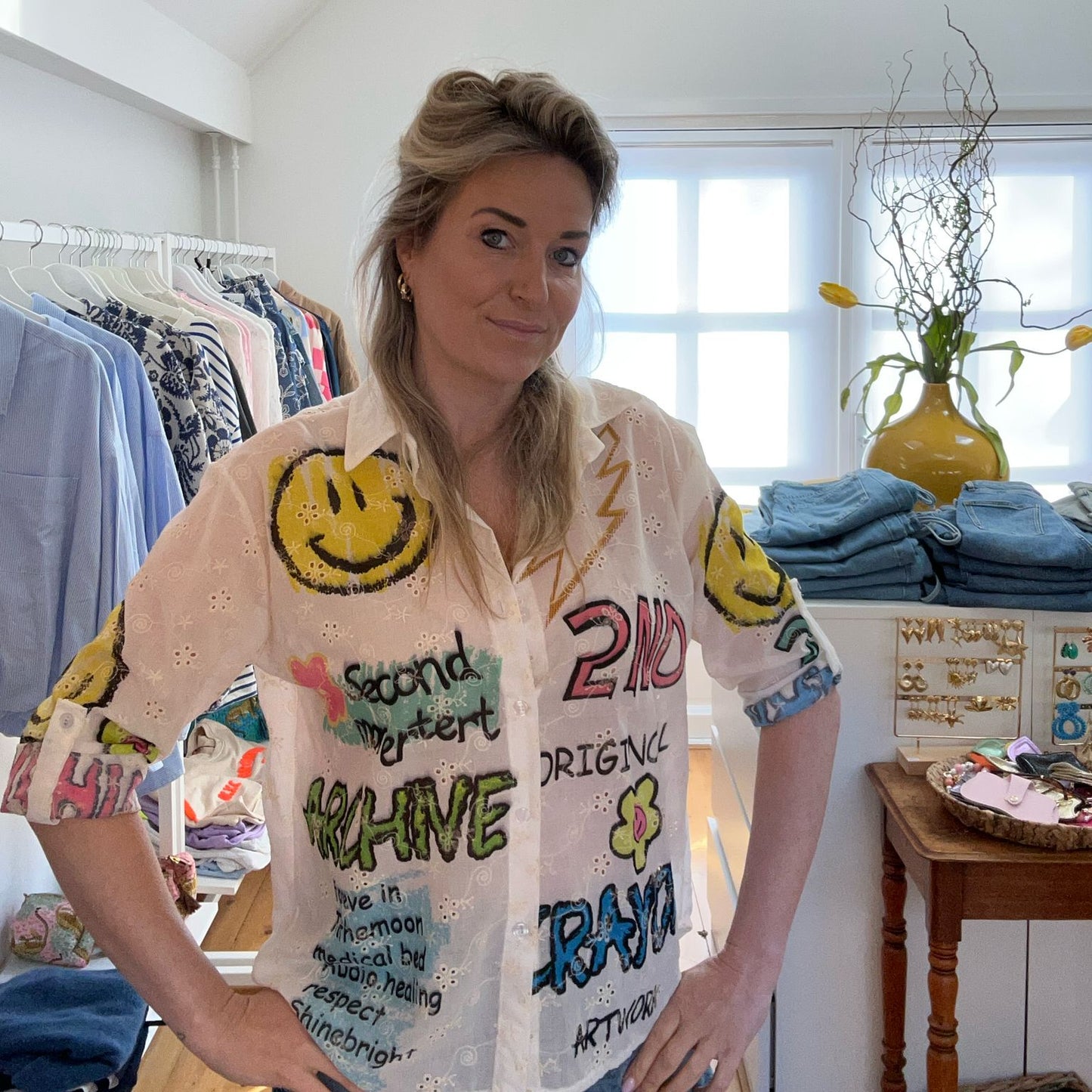 Blouse art korte mouw