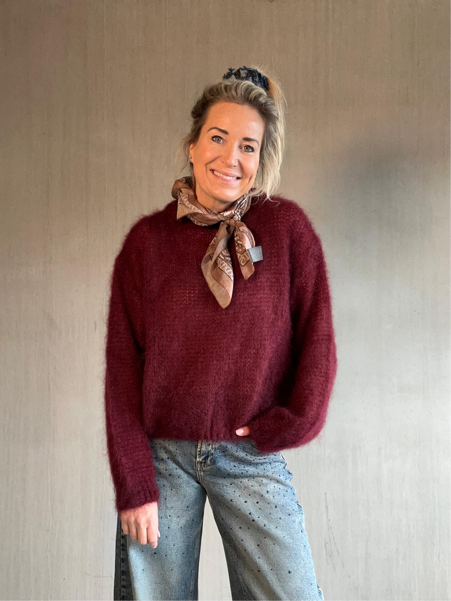 Mohair knit burgundy