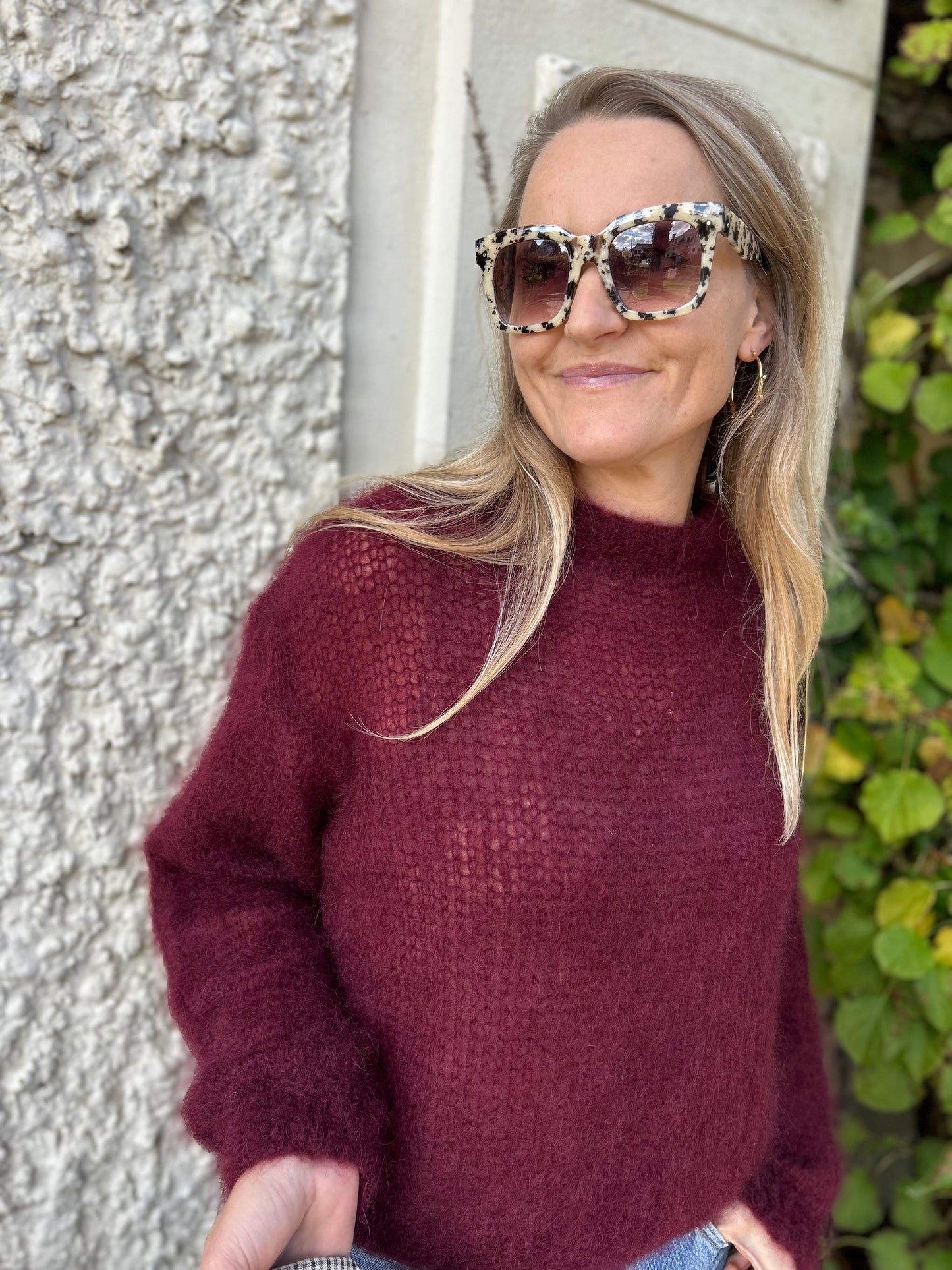 Mohair knit burgundy