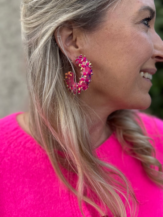 Oorbel pink beauty