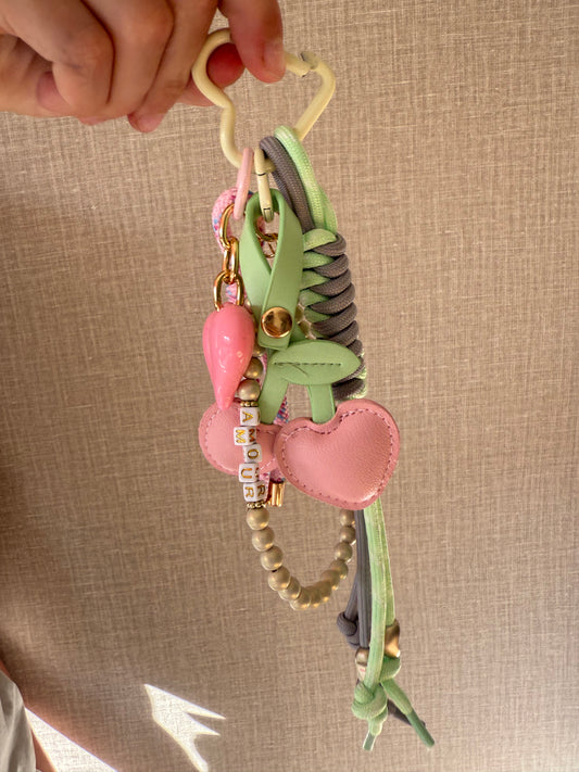 Tassenhanger roze/groen