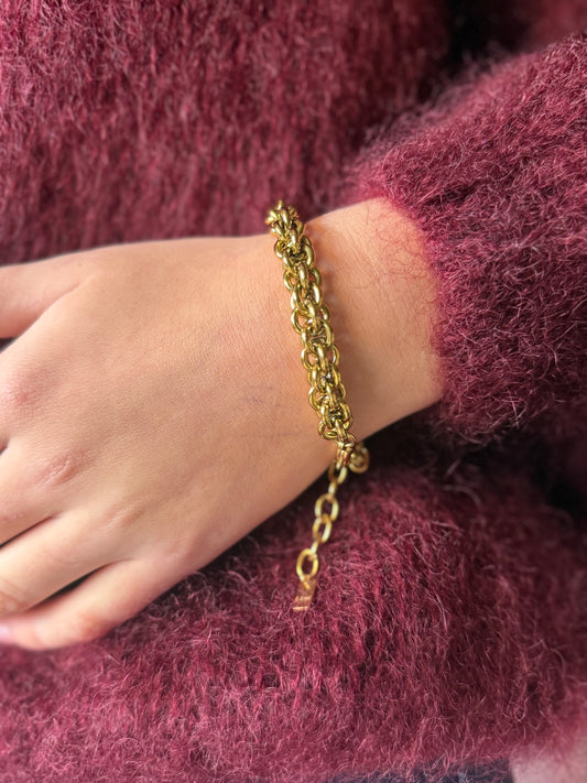 Gouden schakel armband