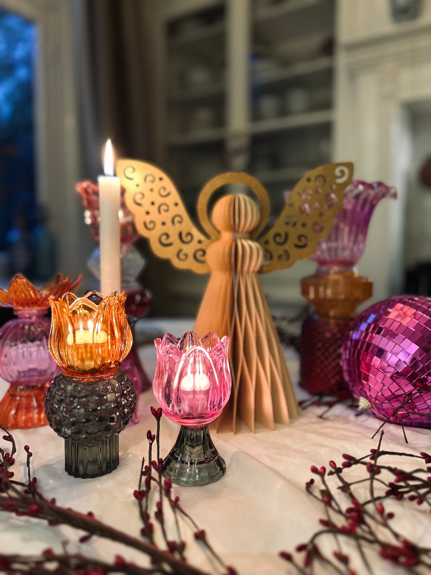 Glazen kandelaar Colette