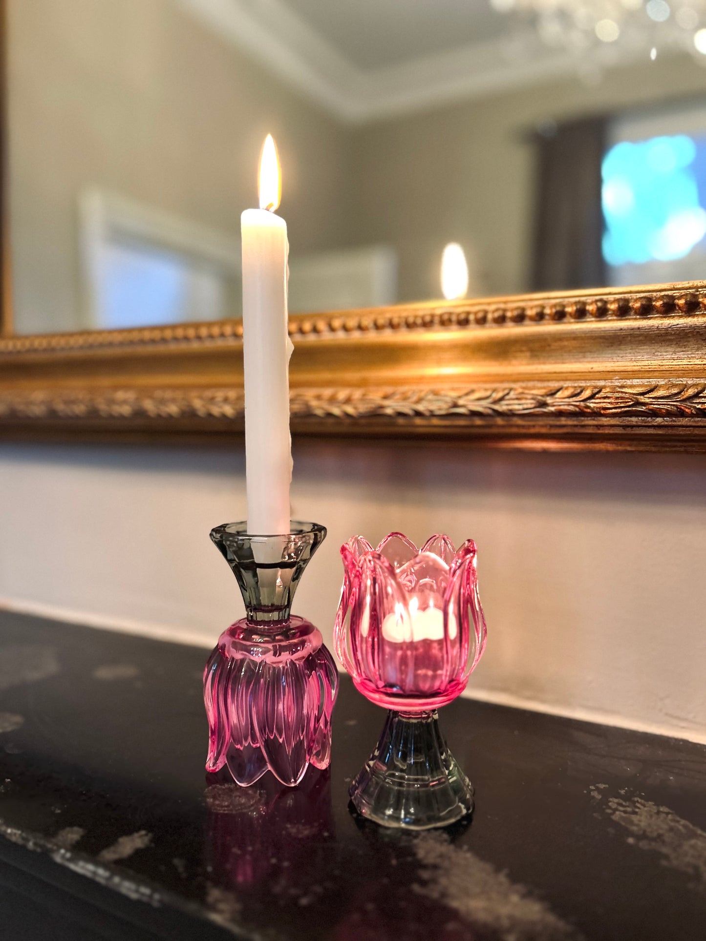 Glazen kandelaar Claire