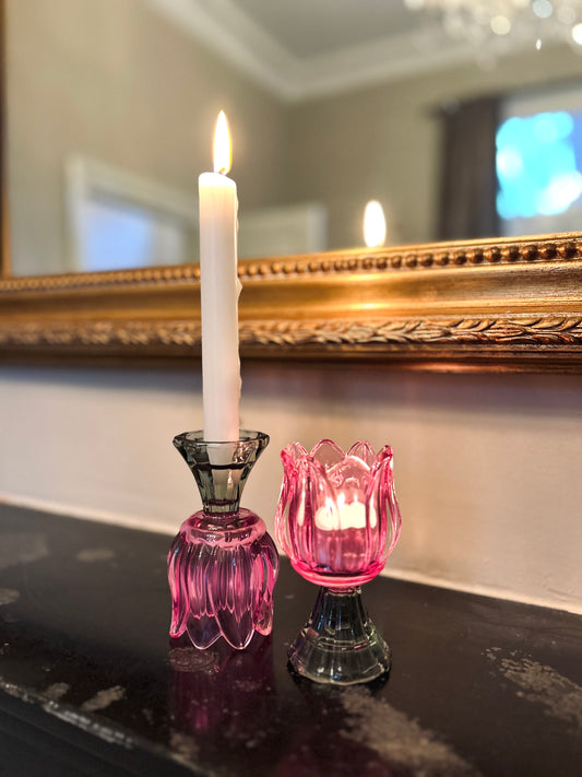 Glazen kandelaar Claire