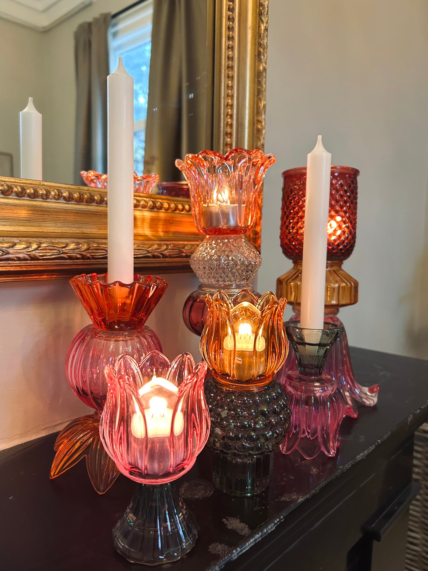 Glazen kandelaar Colette