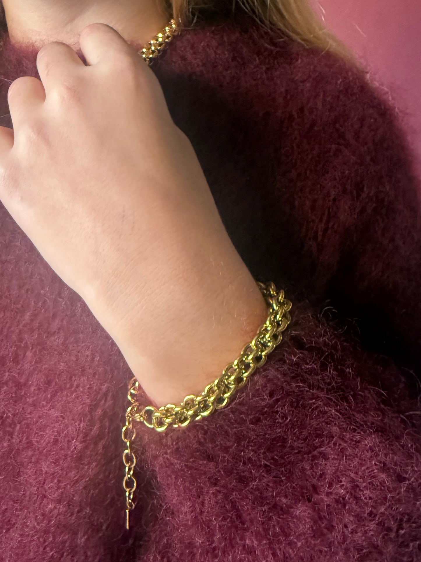 Gouden schakel armband