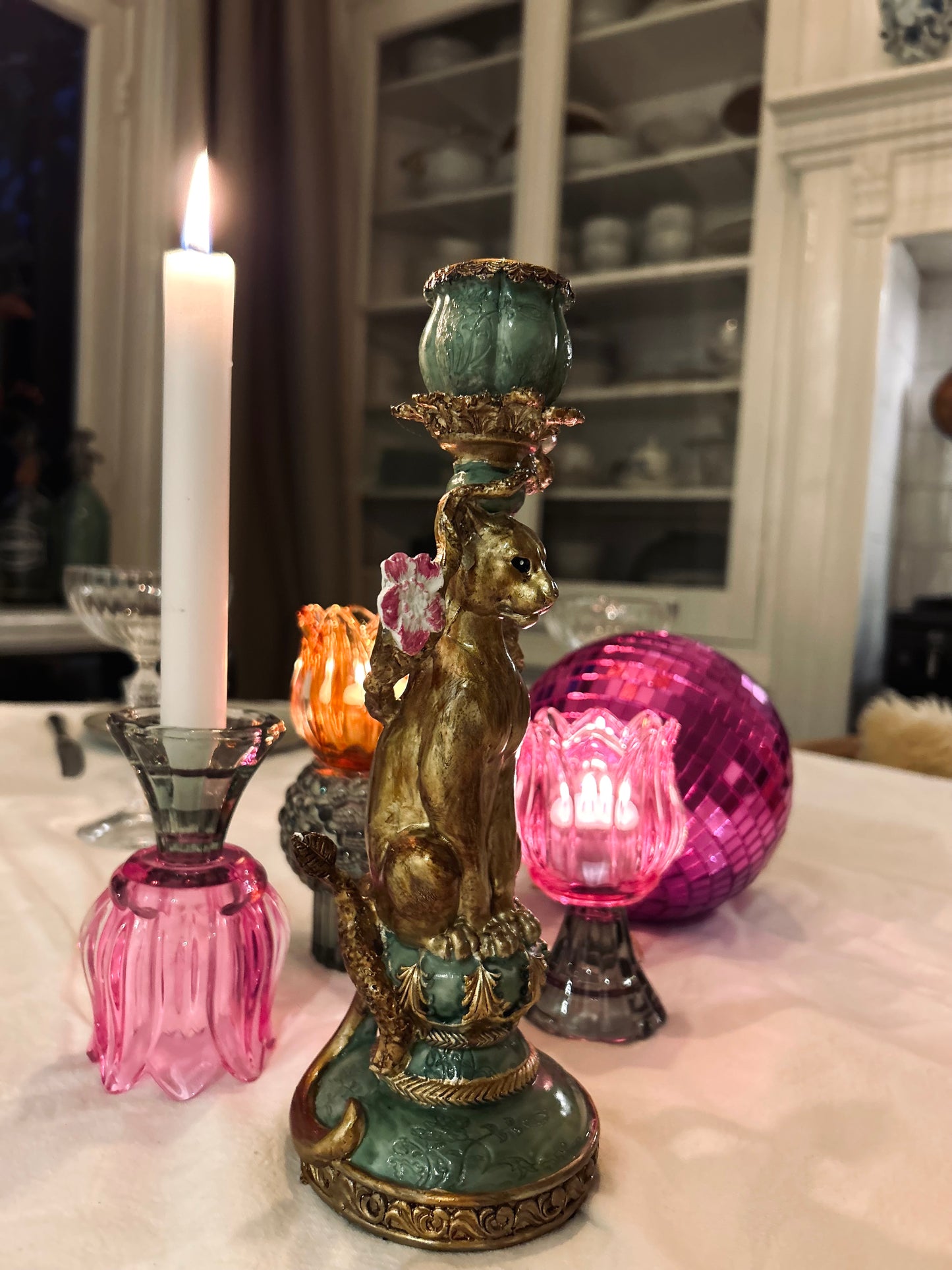 Glazen kandelaar Claire