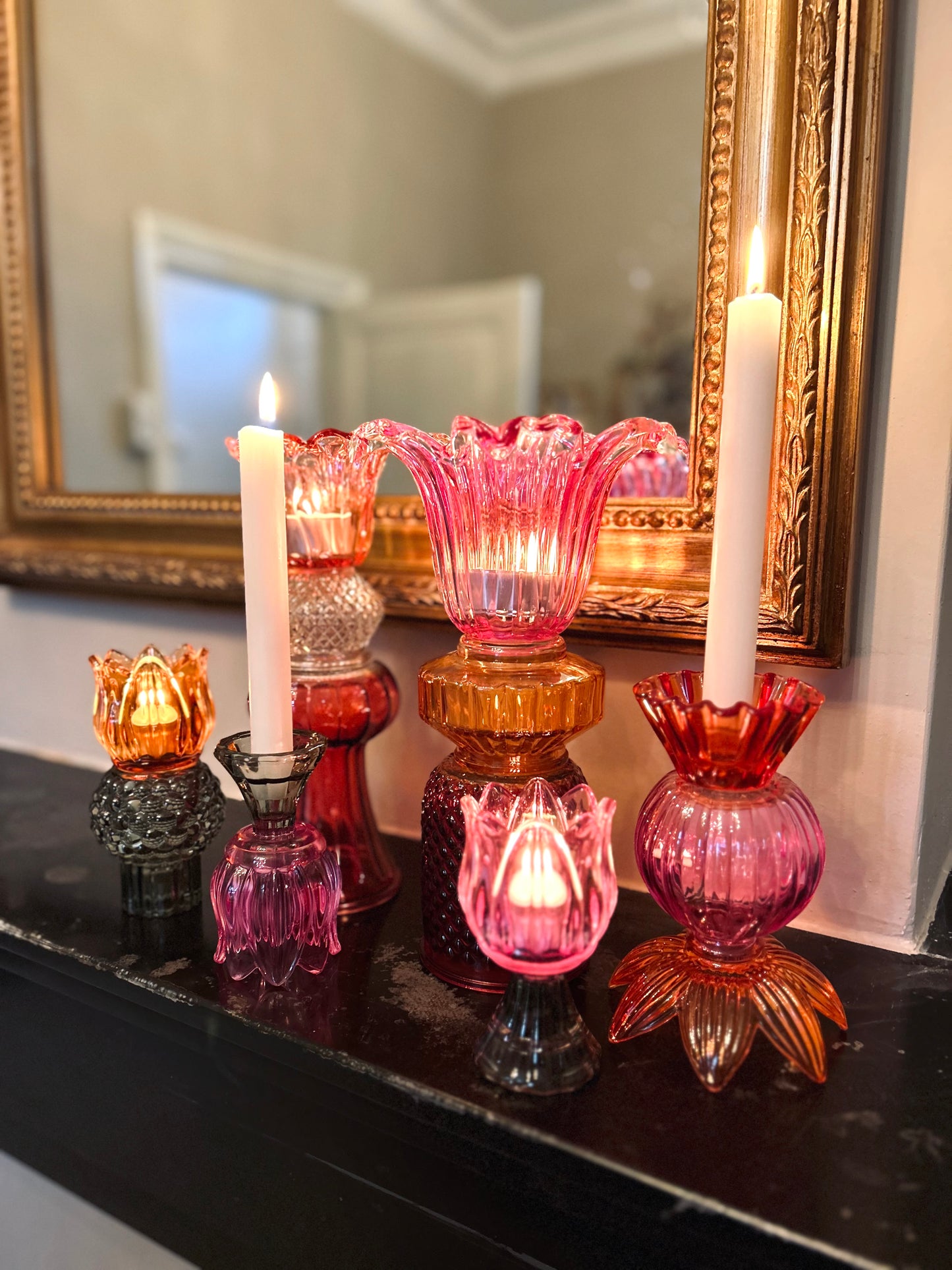 Glazen kandelaar Amelie