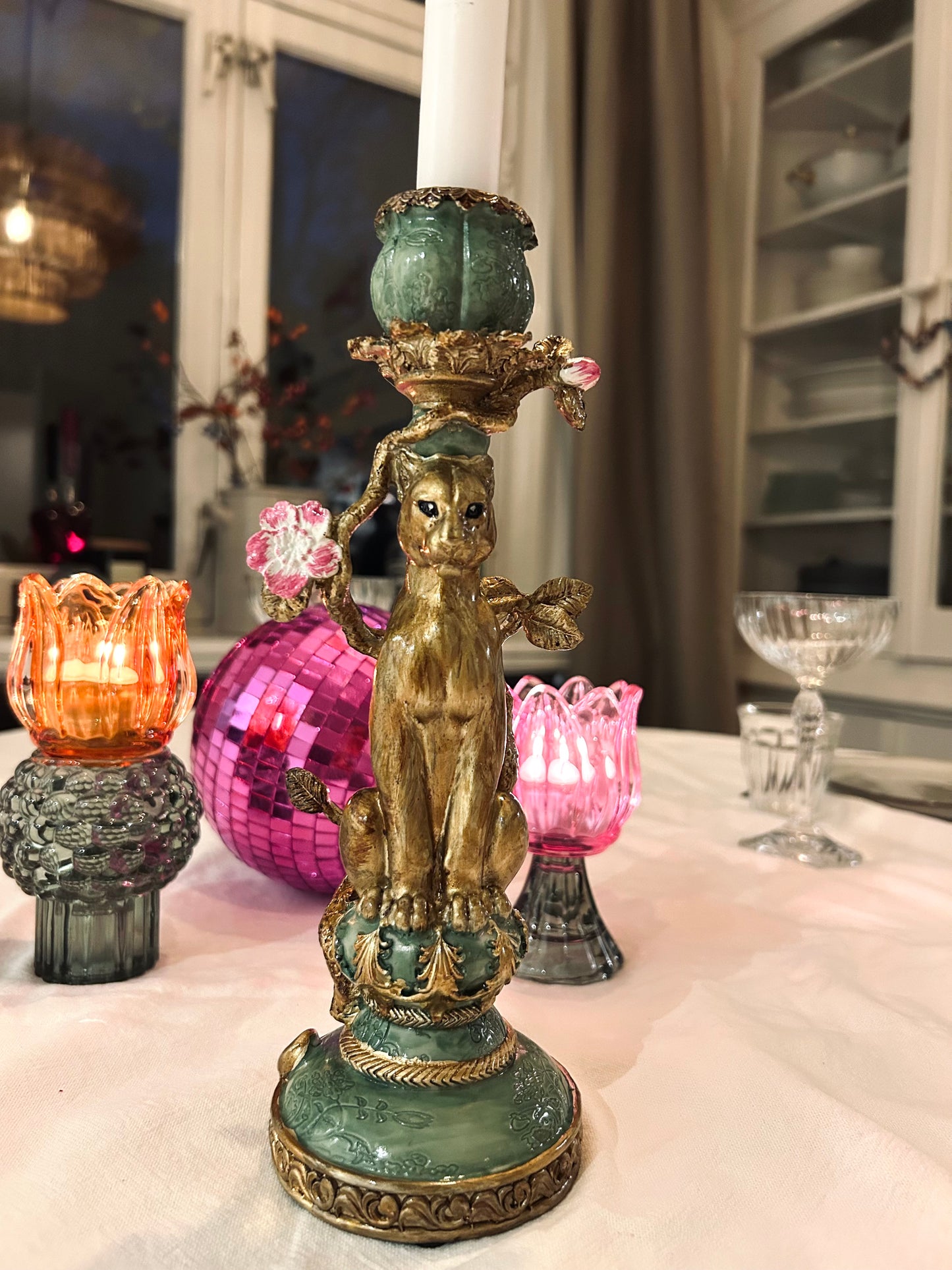 Panter kandelaar groen