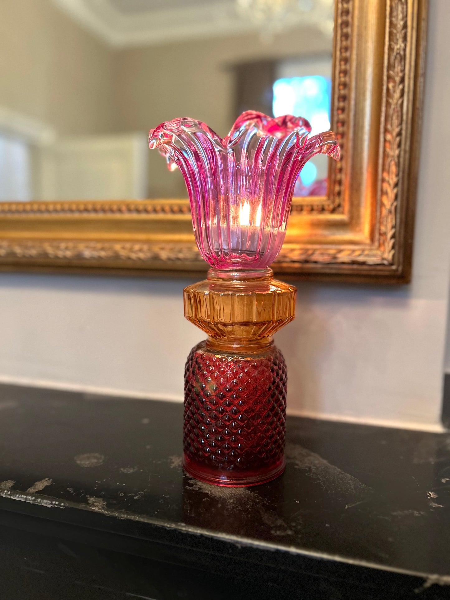 Glazen kandelaar Amelie