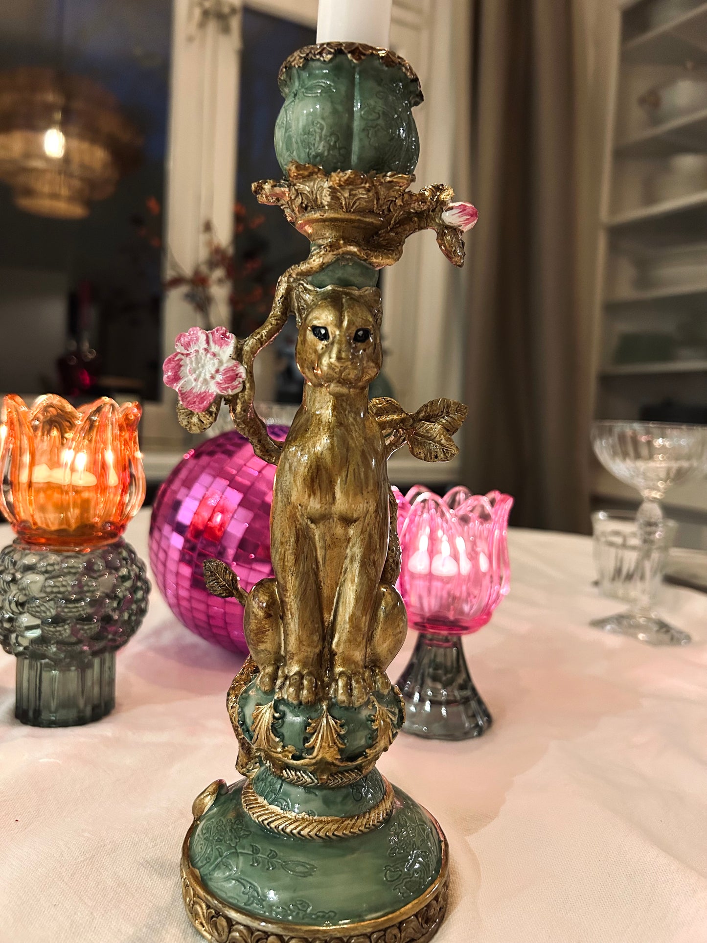 Panter kandelaar groen