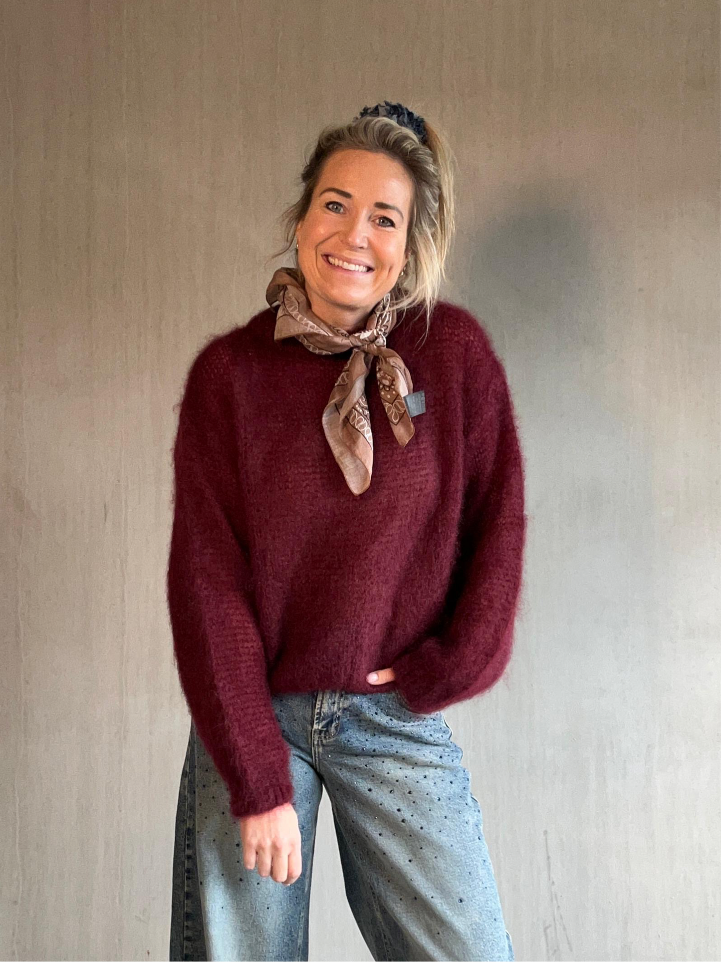 Mohair knit burgundy