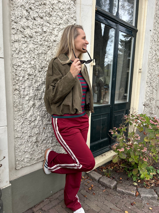 Training pants rood met streep