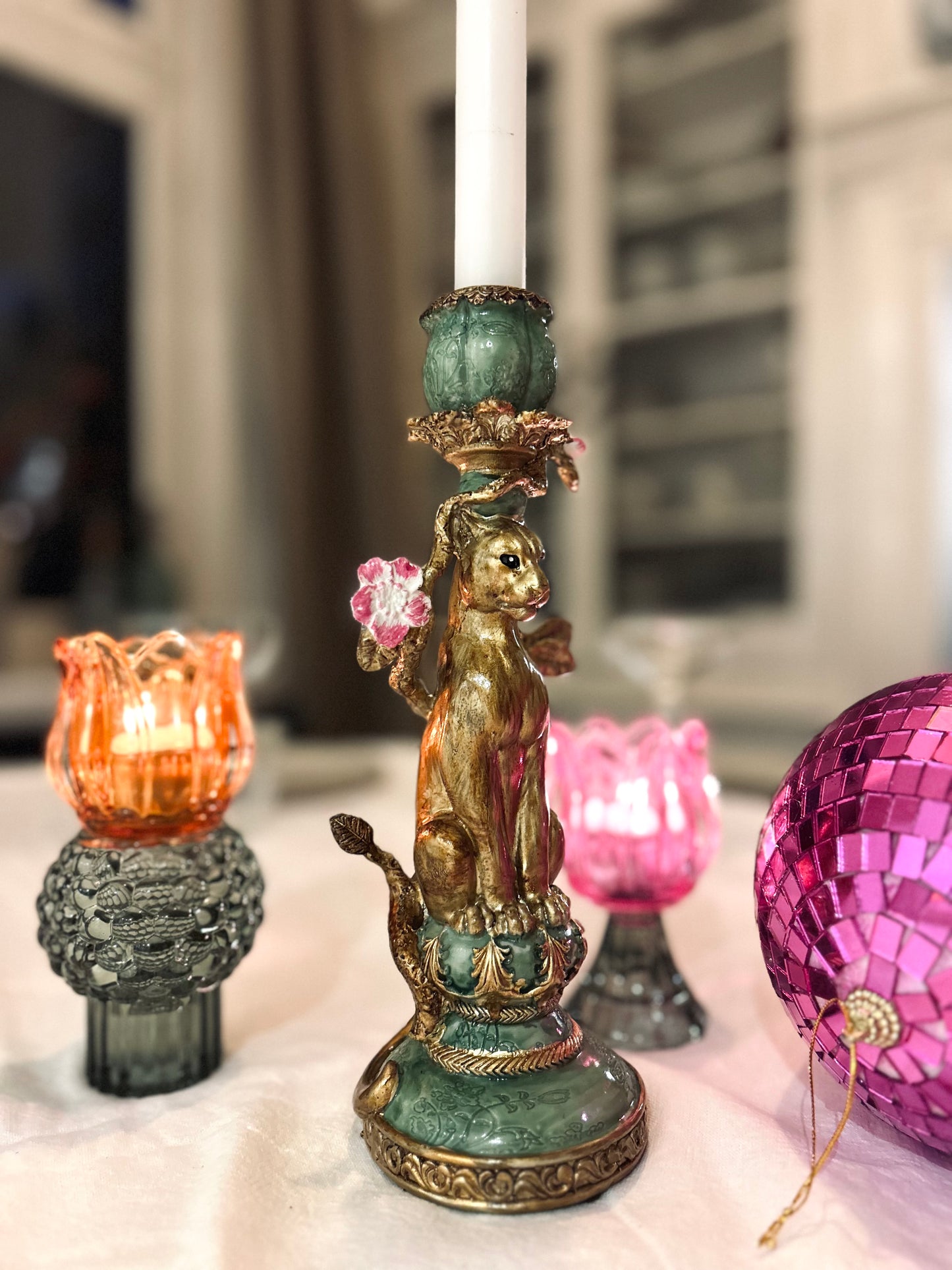 Panter kandelaar groen