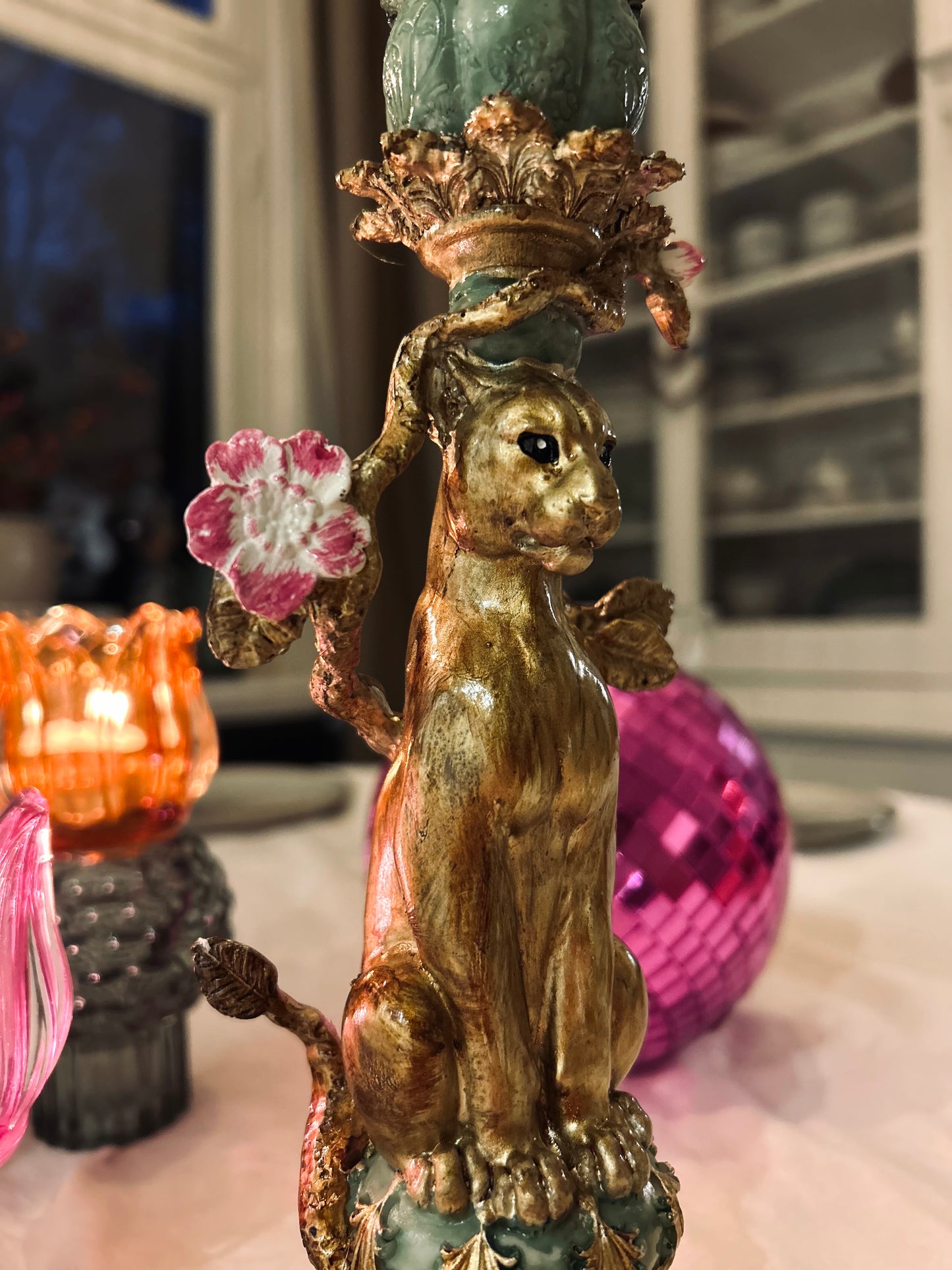 Panter kandelaar groen