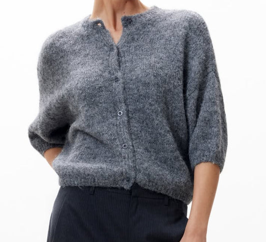 Knit vest grijs korte mouw
