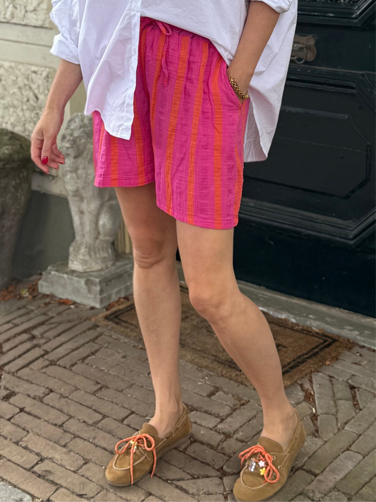 Short Frederiek roze met oranje