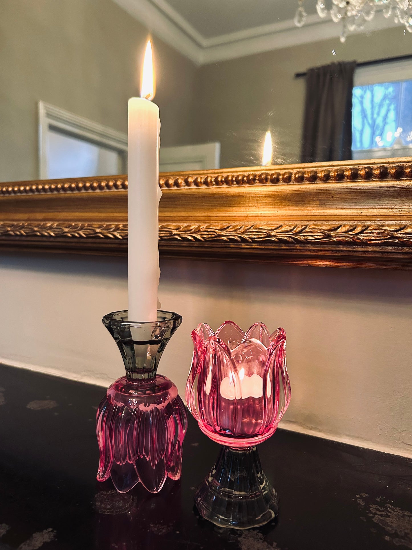 Glazen kandelaar Claire