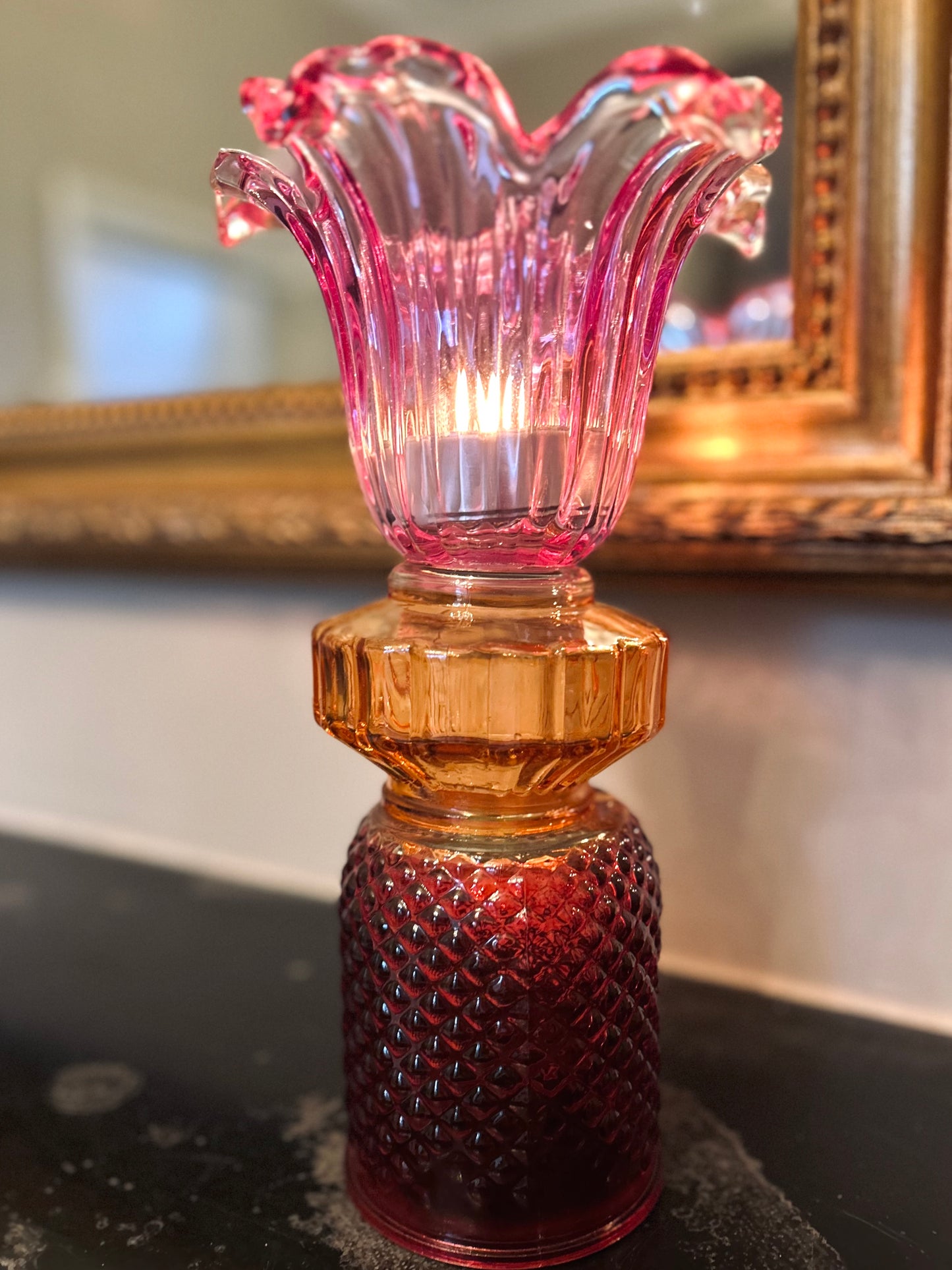 Glazen kandelaar Amelie