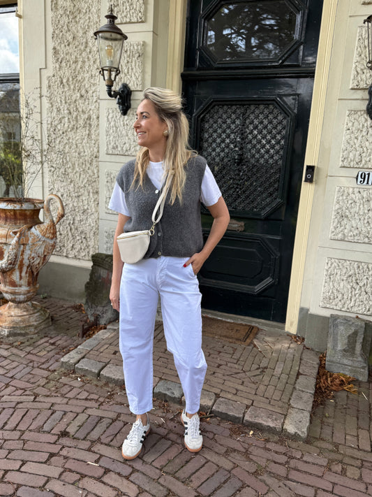 Barrel jeans wit