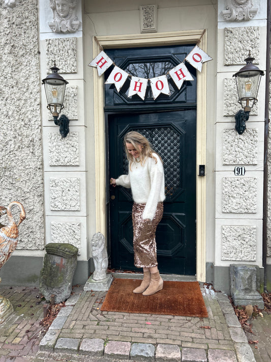 Rok rosé pailletten