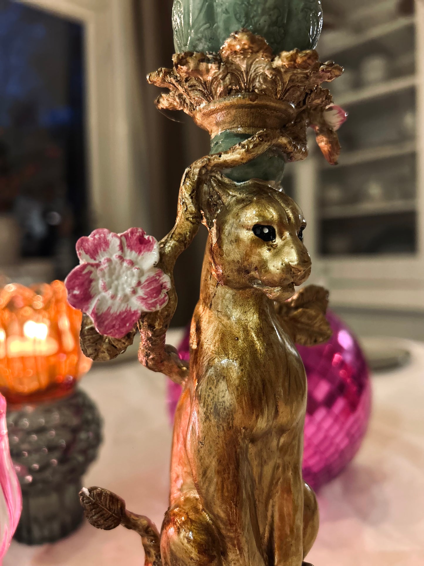 Panter kandelaar groen