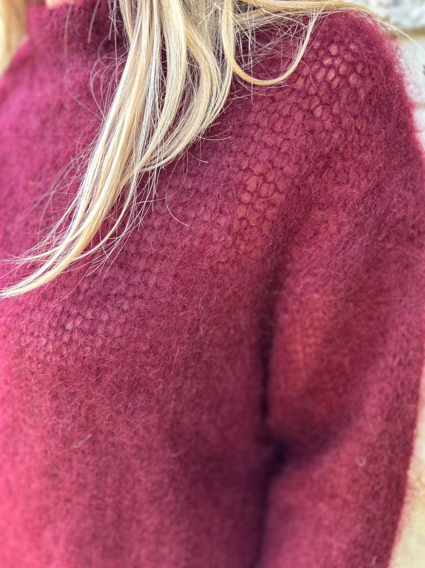 Mohair knit burgundy