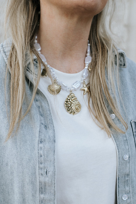 Ketting schelp parel