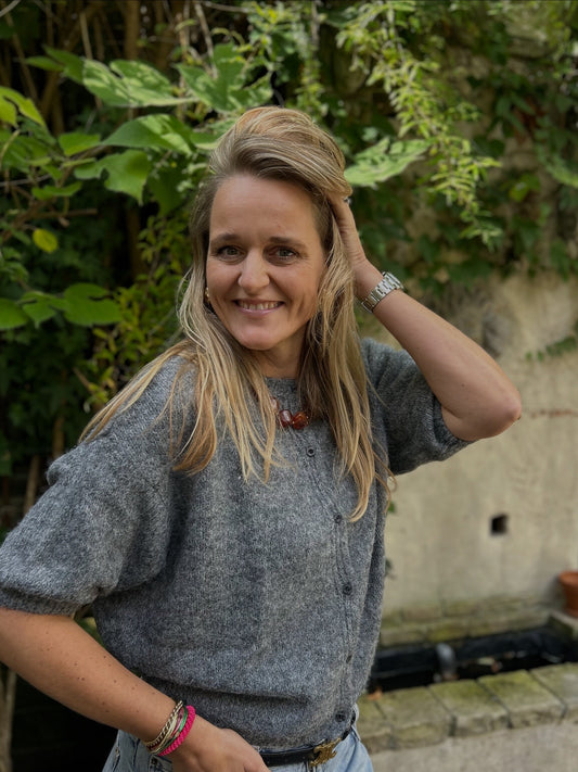 Knit vest grijs korte mouw Catwalk Junkie