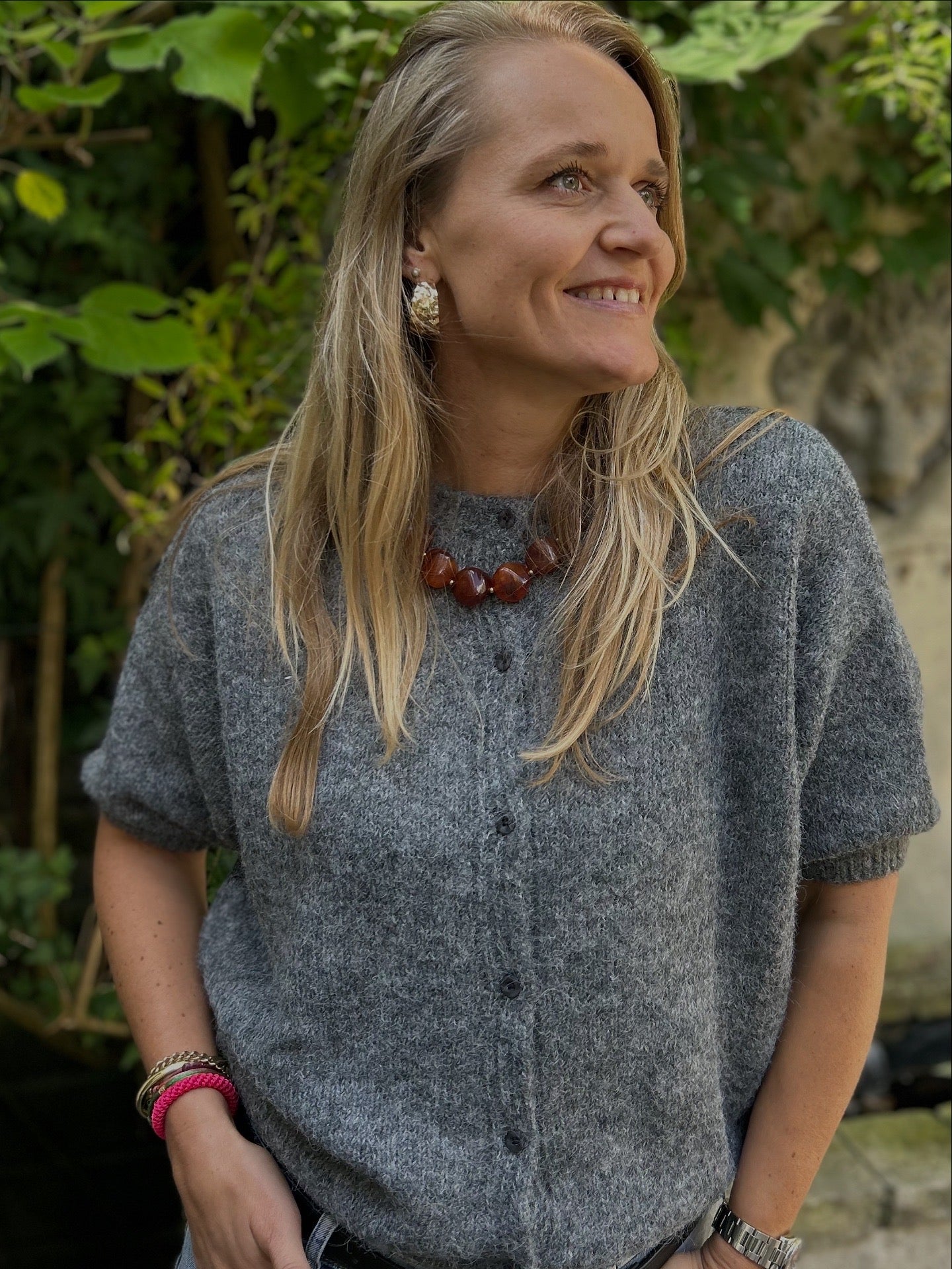 Knit vest grijs korte mouw Catwalk Junkie