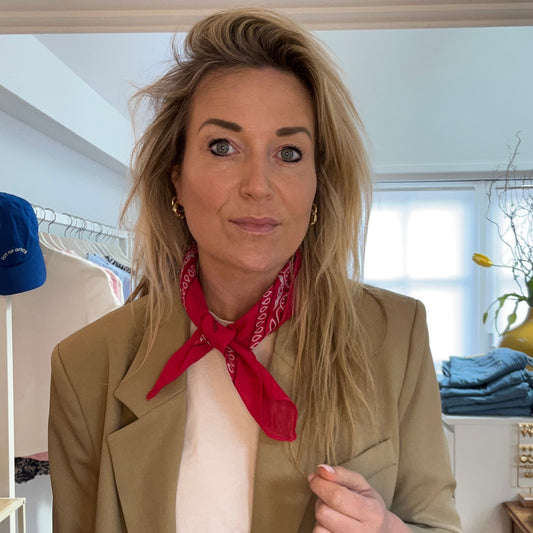 Bandana kort - Donker roze/rood